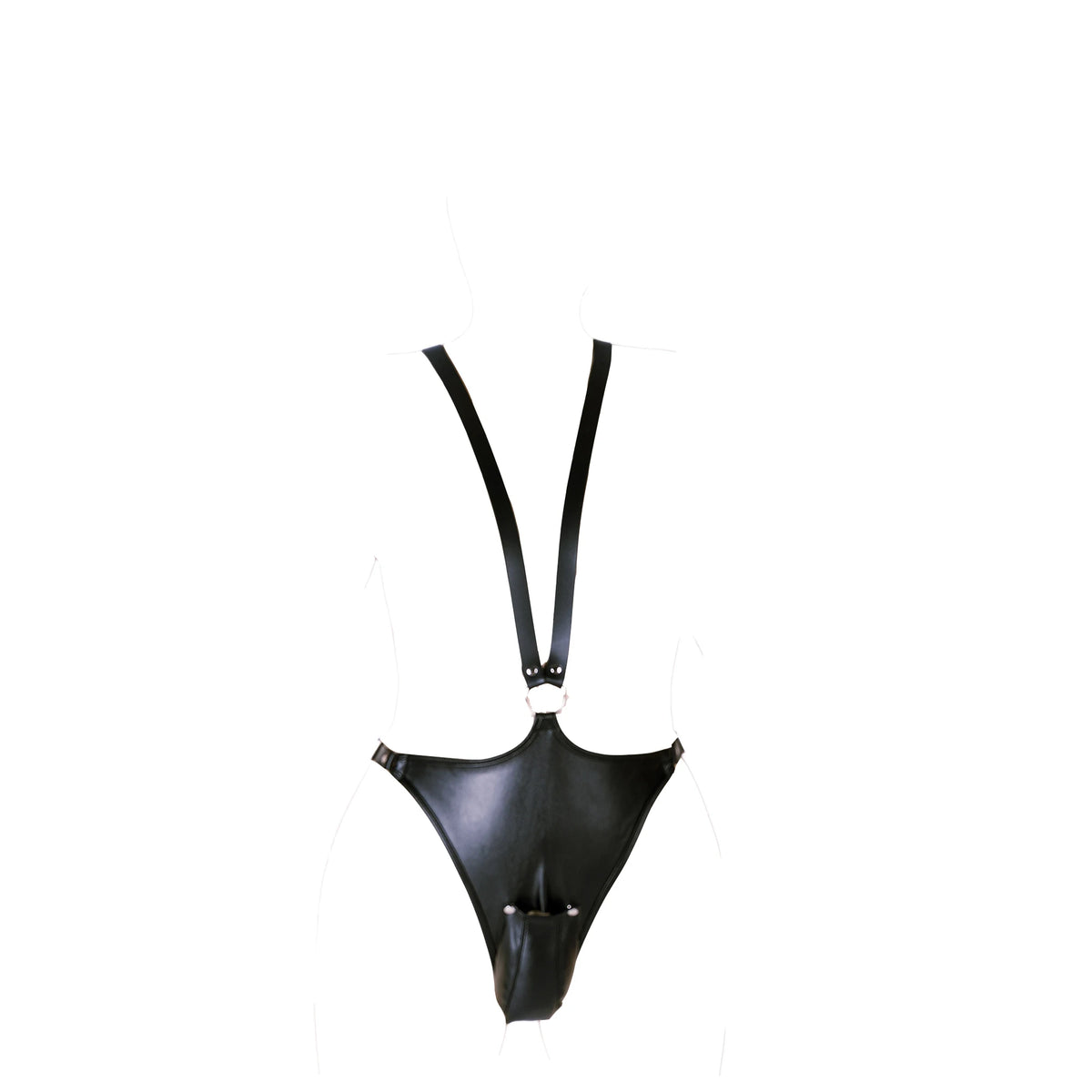 Erotic Underwear Men Leather G-strings With Open Penis Pouch,Fetish BDSM Bondage Men Gay Cock Cage Chastity Panty,Sexy Lingerie
