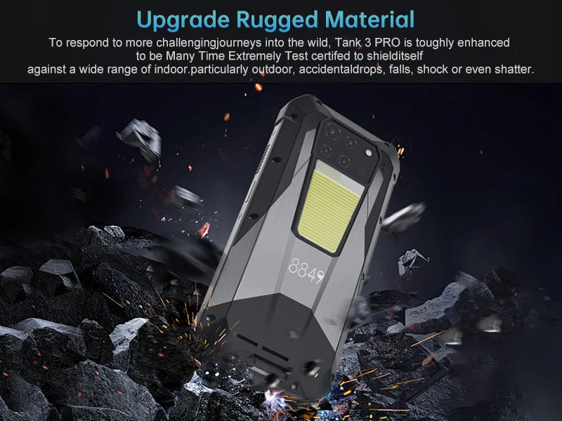 8849 Tank 3 Pro Unihertz Projector Rugged Smartphone 23800mAh 100Lumens 200MP Camera Android 15 Dimensity 8200 512G Outdoor IP68