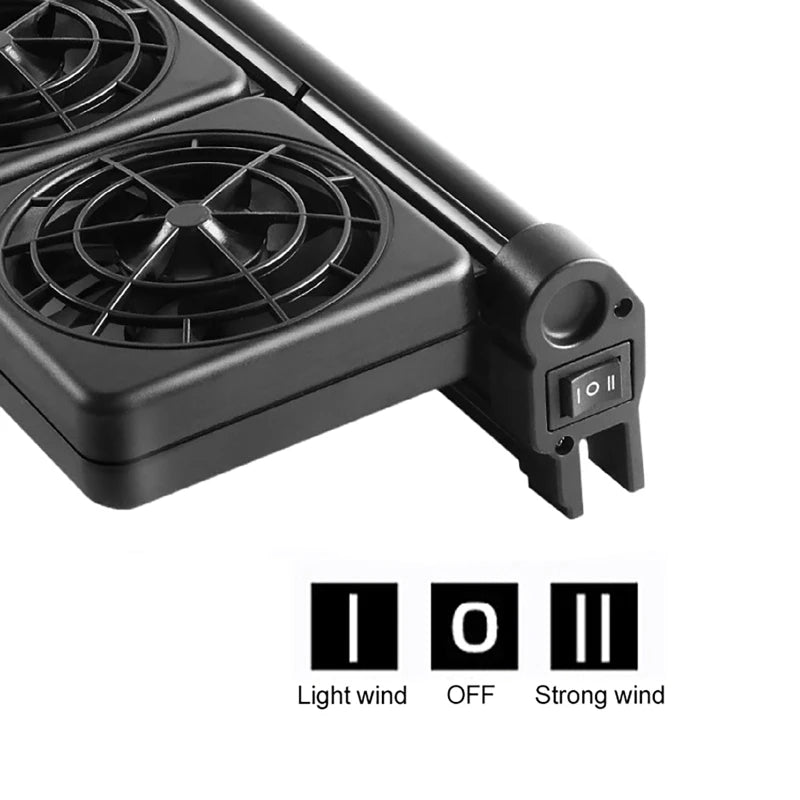 Fish Tank Cooling Fan Timing Adjustable Wind Speed Cooling Fan Fish Tank Cooler Glass Thickness ≤12mm Aquarium Accessories