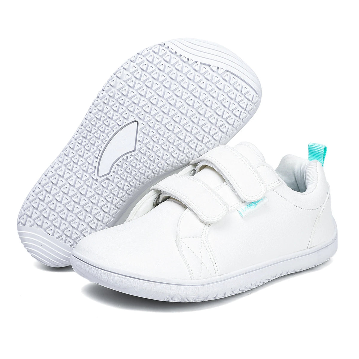 Boys Girls Barefoot Shoes Kids Wide Toe Minimalist Fashion Sneakers Lightweight Hook Loop Artificial Leather Walking Flats