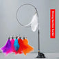 Cat Teaser Toy Cat Teaser Pole With Feather Bell Extended Rod Suction Cup Durable Bite Teaser Stick Replaceable Feather Head