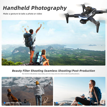 Podofo 4K Drone Dual Camera  Mini Helicopter Quadcopter Toy Obstacle Avoidance Foldable RC Drone Headless Mode Mini Drones Toy With Remote Control