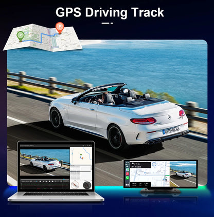 7/10.26" Wireless Carplay Screen for Car,5G Wifi Dash Cam 4K Car DVR,Android Auto Dual Lens GPS Navigation Video Recorder,FM AUX