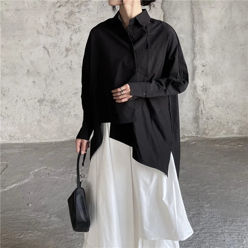Women Black Skirts Japanese Gothic Irregular High Waist Pleated Skirt Pants for Women Vintage Cargo Skirts Female Clothes Ladies