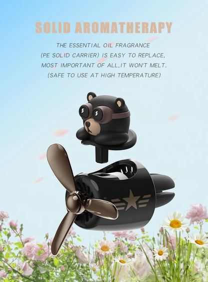 Rotating propeller pilot bear dog car air fresheners accessories decorations fun vent clip perfume diffuser aroma fragrance men