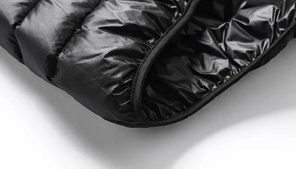 Men White Duck Down Jacket Warm Hooded Ultra Lightweight Packable Coat Winter Water and Wind-Resistant Breathable Down Jacket