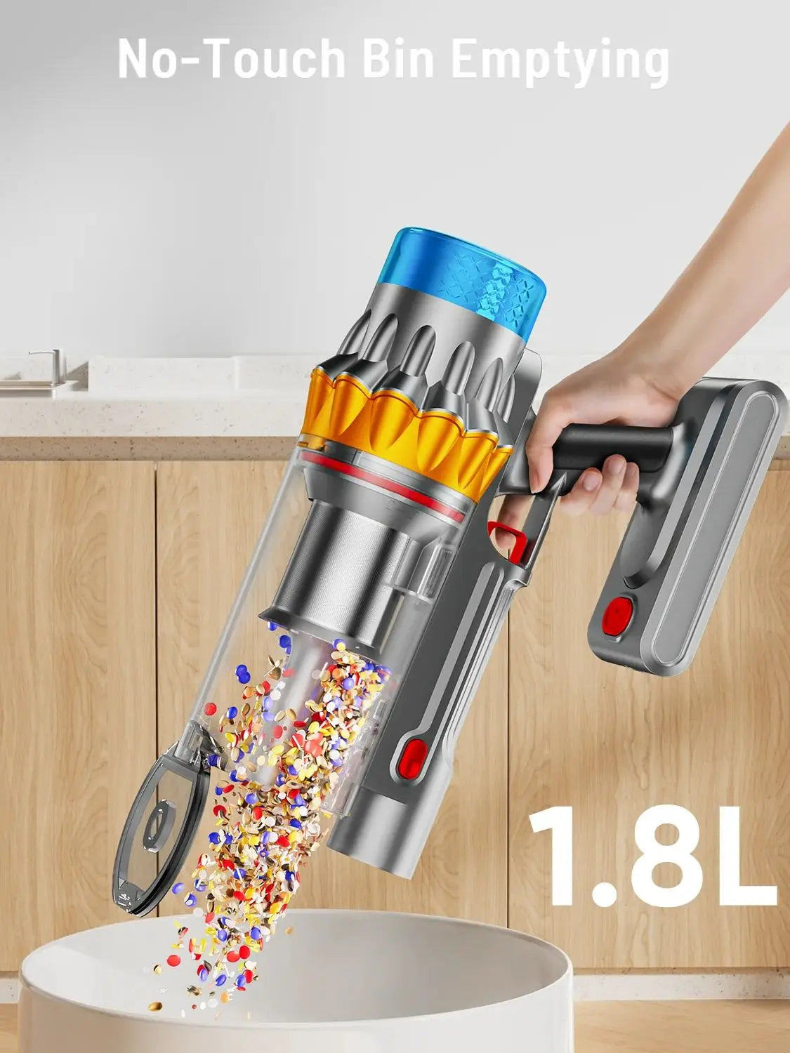 VAKERR X15 Pro 75KPA Cordless Vacuum Cleaner 750W Strong Suction Stick Vacuum 80Mins Runtime for Hard Floor Pet Hair and Carpet