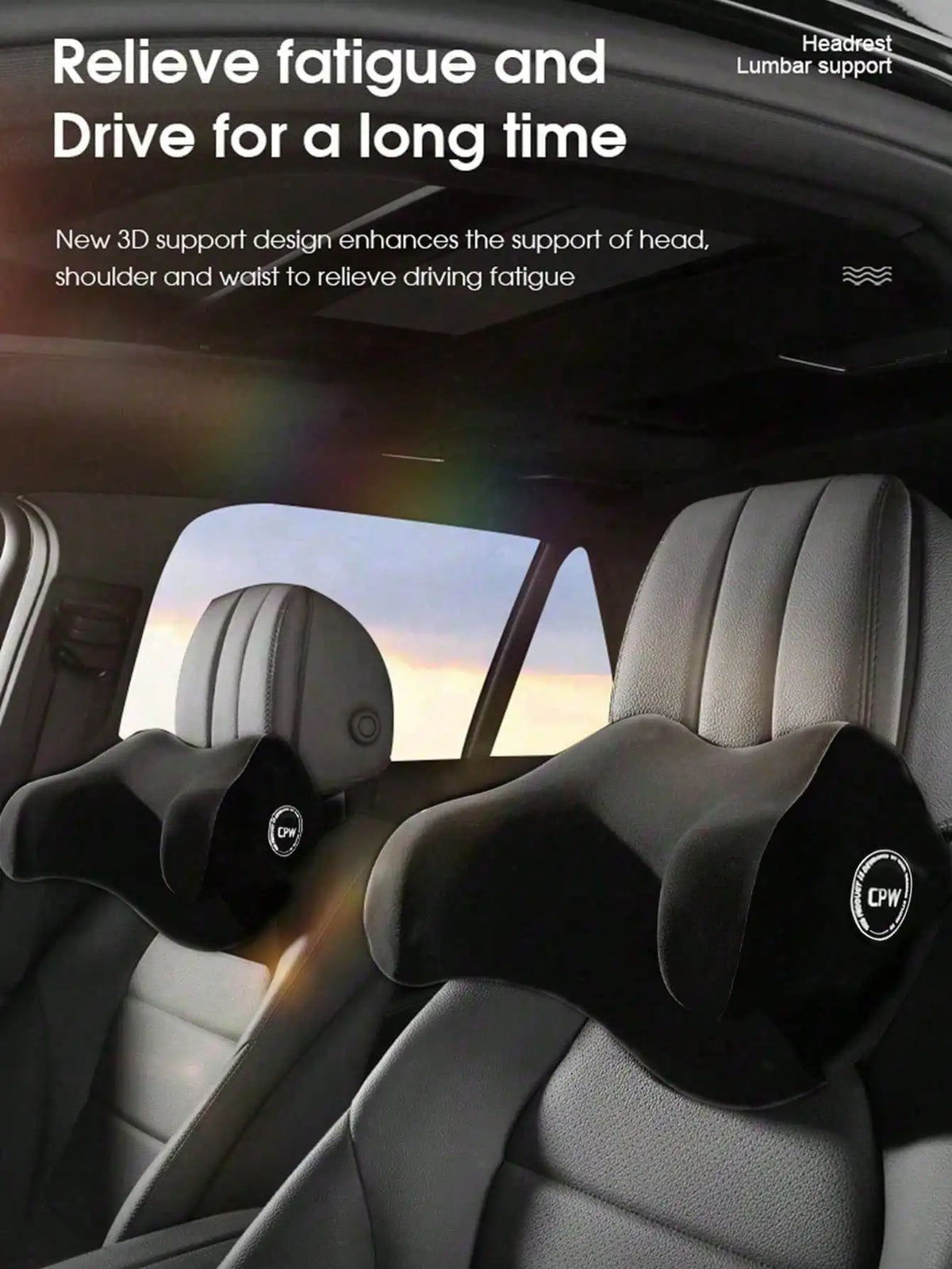 1pc Car Headrest, Neck Pillow for Preventing Neck Tilting, In-car Supplies, Side Support for Adults, U-shaped Memor