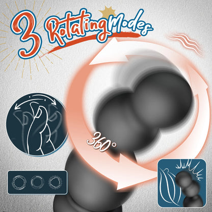 Anal Vibrator 360 Rotate Anal Beads Male Prostate Massager with Cock Ring Wireless Control Vibrating Butt Plug Sex Toys for Men