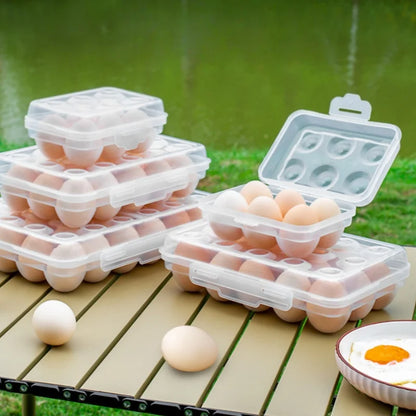 Egg Holder Plastic Egg Storage Box Egg Organizer for Fridge Portable  Tray with Lid for Refrigerator Camping Hiking Outdoor