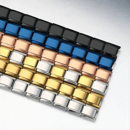 GEMOSA 9mm Width Italian Charm Bracelet Fashion Stainless Steel Bangle Elastic Link Chain High Quality Factory DIY