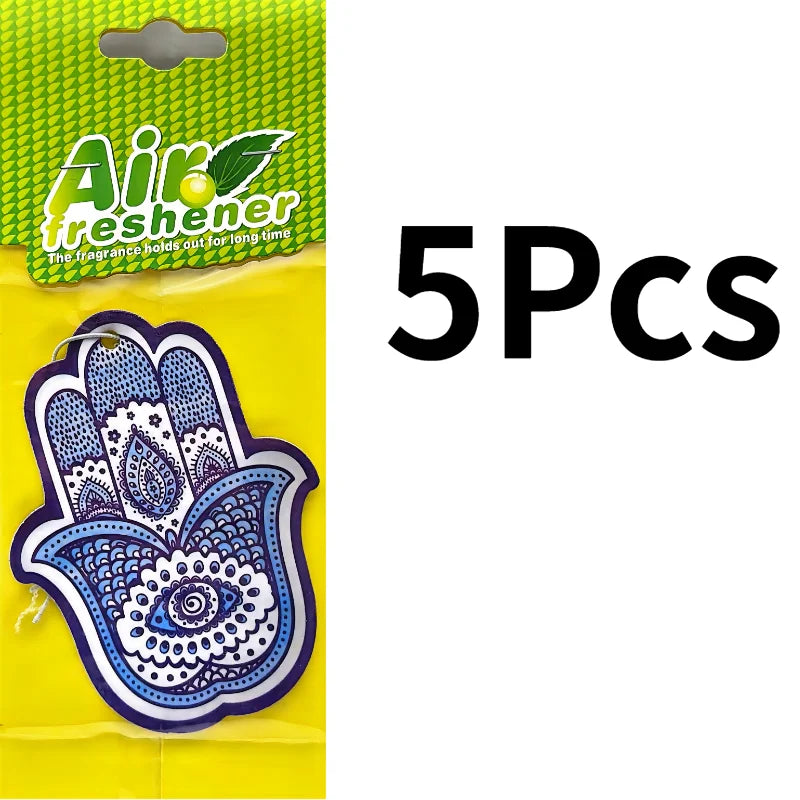 Hamsa Hand Pattern Hanging Car Air Freshener Assorted Fragrance Paper Scent Cards 5‑40 Pcs