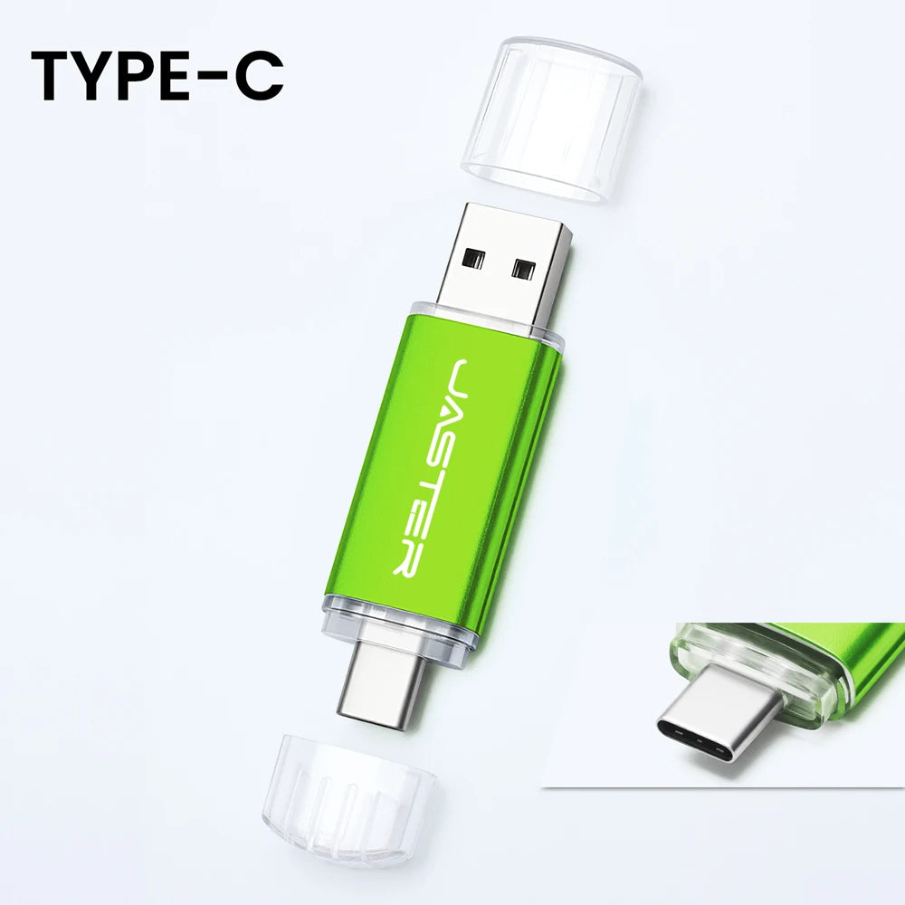128GB High Speed TYPE C 2in1 USB Flash Drive 64GB Metal Pen Drive Smart Phone Car TV USB Stick 4GB 32GB Office Gift Memory Stick