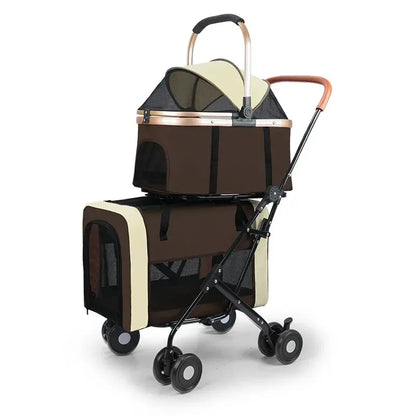 2026 New Multi Layer Pet Cart for Cats Dogs, Large Space Detachable Pet Carriers and Travel Gear