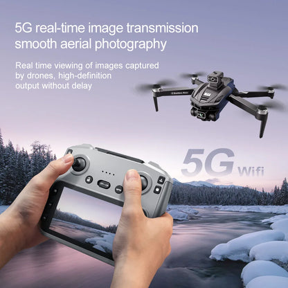 V168 MAX GPS Drone Professional 4K Dual Camera Brushless Obstacle Avoidance Security Drones with Large Screen Control Quadcopter