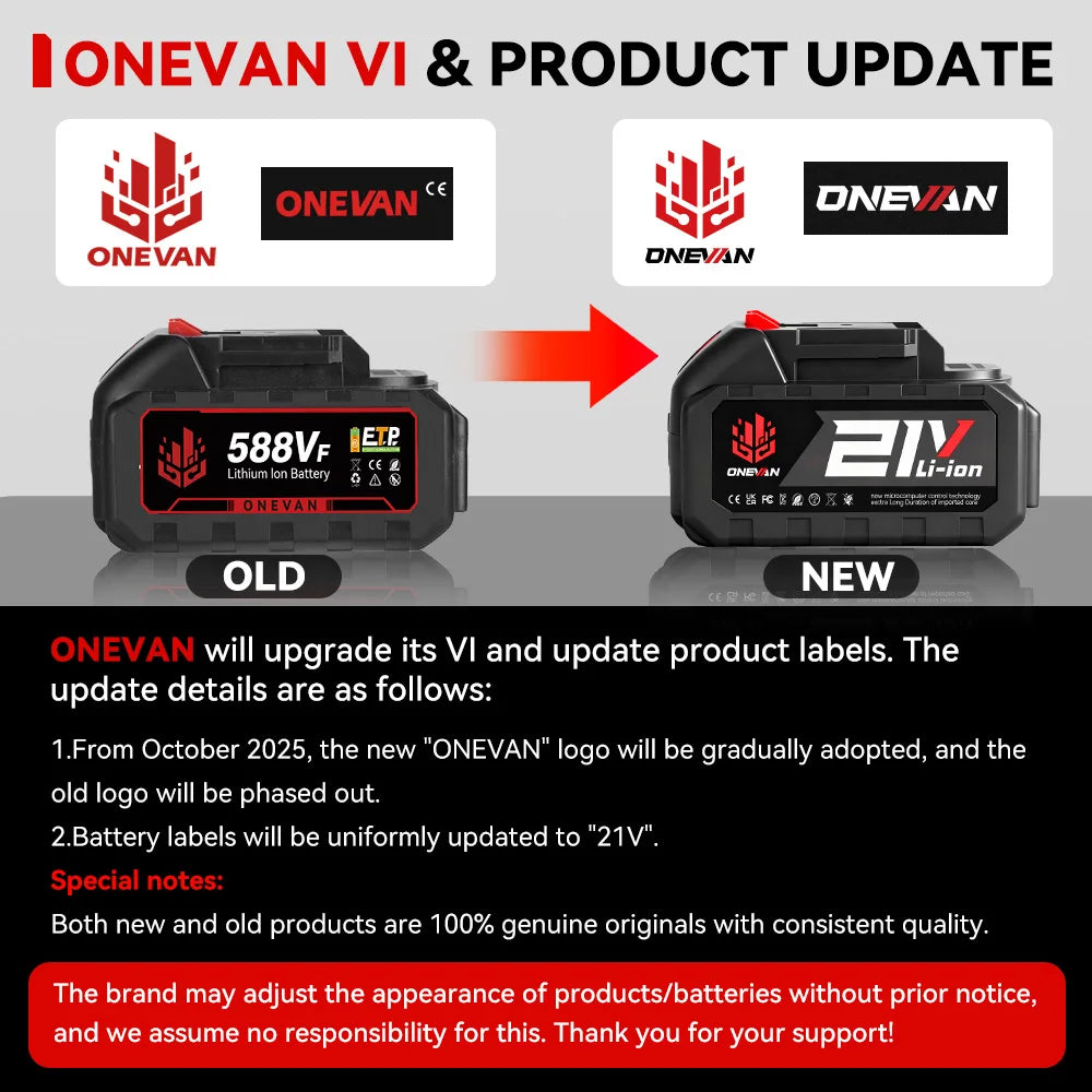 ONEVAN 2800N.M High Torque Brushless Electric Wrench Cordless 1/2 Inch Screwdriver Impact Drill Tool For Makita 18V Battery Pin