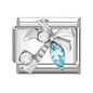 Zircon Star Heart Bow Moon Cherry Moon Italian Charm Links Fit 9mm Stainless Steel Bracelet Women Jewelry DIY Making Gifts