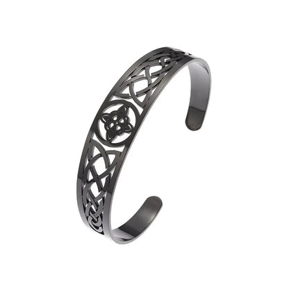 Witch Knot Cuff Bracelet Stainless Steel Pagan Witchcraft Symbol Magic Knot Good Luck Amulet Bangls Celtic Knot Jewelry