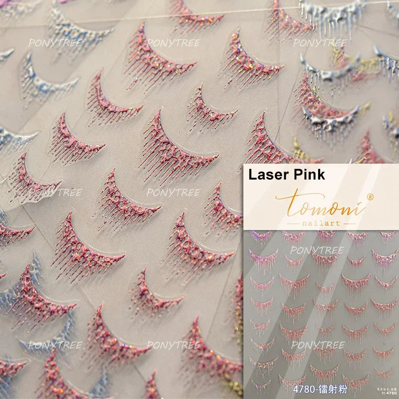 5D Gold Stamped Silver Sun Stars Snake Nail Art Stickers Totems Reliefs Self Adhesive Dark Chinese Style Manicure Decals
