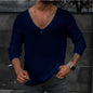 New 2026 Men's Casual Long Sleeve Knitted Sweaters Tops Solid Fashion Pullover Tops For Men Harajuku V-neck Streetwear Jumper