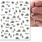 3d Nail Art Decals Elegant White RoyalBlue Roses Flowers Adhesive Sliders Nail Stickers Decoration For Nail Manicure