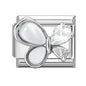 Wholeasle Shiny Zircon Shell Love Heart Devil Eyes Italian Charm Links Fit 9mm Stainless Steel Bracelet Women Jewelry DIY Making
