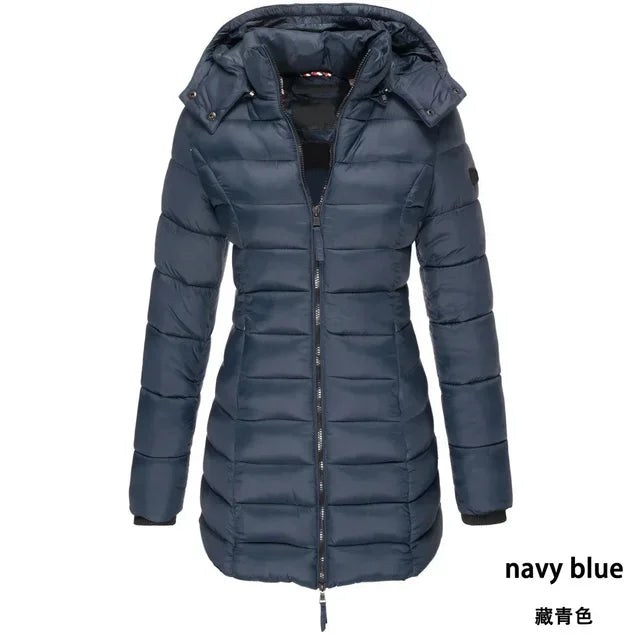 Winter Korean New Women's Cotton Padded Clothes Women's Medium Long Slim Cotton Padded Jacket Warm Down Cotton Padded Jacket