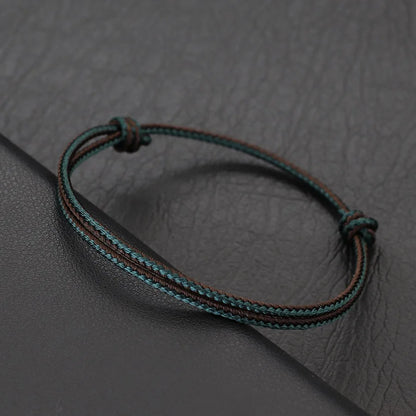 Minimalist Handwoven Rope Bracelet Unisex Sliding Adjustable 4 Styles Chroma 2mm Ethnic Cord Braclet Couple Casual Daily Jewelry