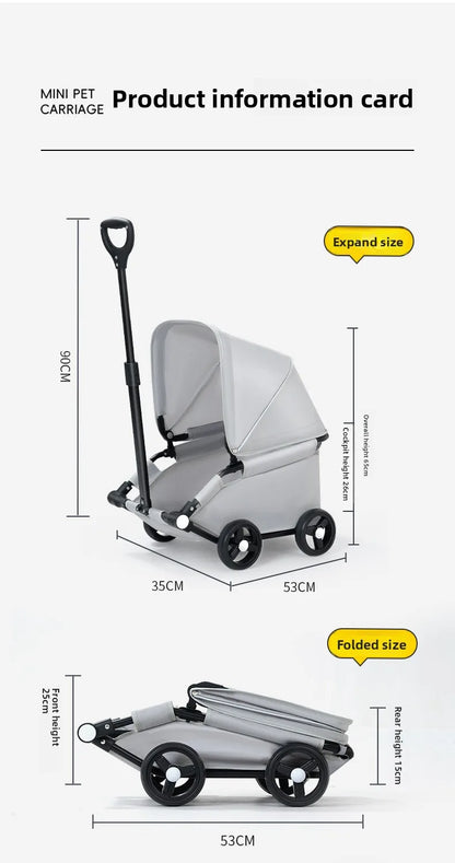 Small Dog Pet Stroller Foldable Lightweight Travel Outdoors Cross Border US Europe Pet Trolley Pet Stroller Trolley for Dog