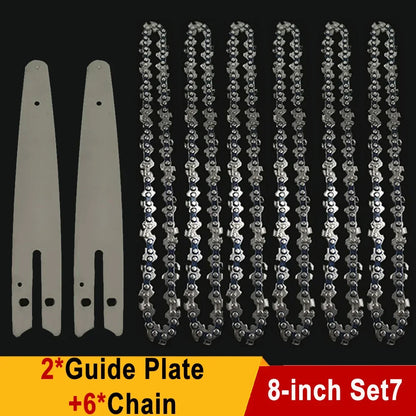 8 Inch Saw Bar 1/4"P Electric Saw 45 knots 22 knives Electric Chain Saw Guide Replacement Mini Steel Chainsaw Chains Garden Tool