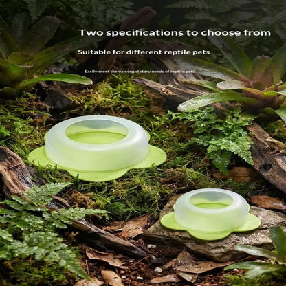 1Pcs ABS Reptile Feeding Dish Anti Escape Worm Food Bowl For Lizards Geckos Snakes Turtles Tortoises