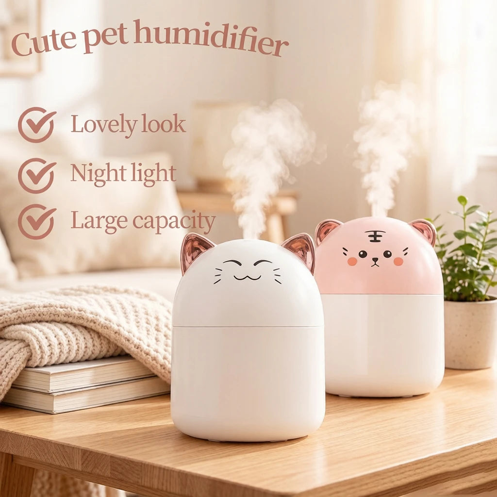 Cute Pet Humidifier Mini Office Desktop Air Conditioning Room Air Humidification Usb Small Household Heavy Fog Spray
