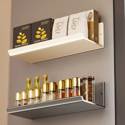Punch-Free Wall Mounted Magnetic Fridge Shelf Kitchen Seasoning Spice Organizer Multifunctional Home Storage Box