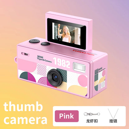 Ourlife Thumb Keychain Camera 0.96inch Flip Screen Retro CCD Mini Digital Camera 720P Very Small Camcorder Video Recorder