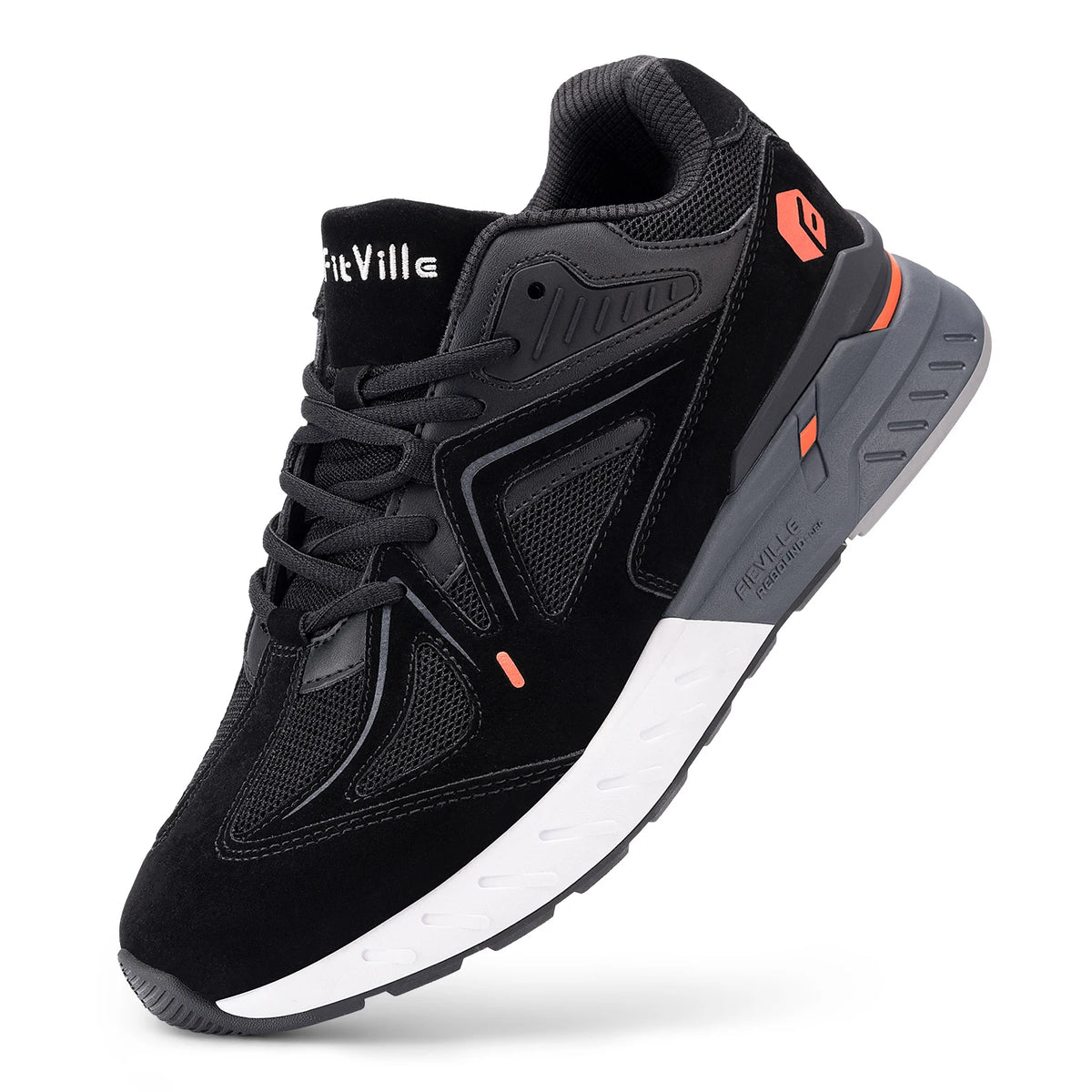 FitVille Men's Extra Wide Orthopedic Walking Shoes, Arch Support Lightweight Non Slip Running Sneakers, Pain Relief Footwear for Flat Feet, Plantar Fasciitis & Severe Heel Pain