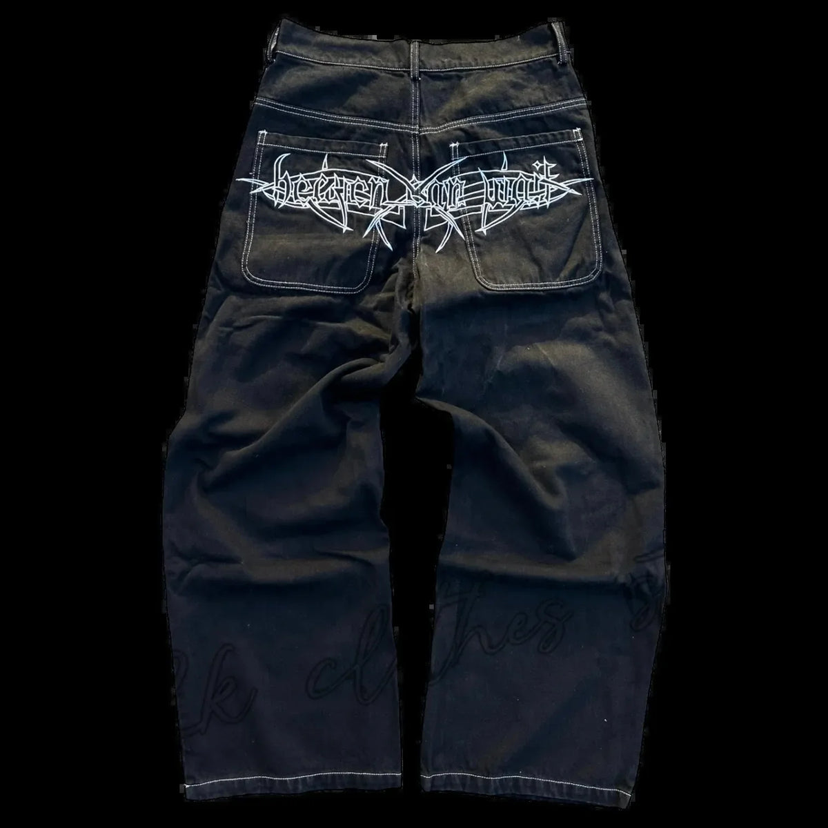 2025 New Prints Jeans Men Streetwear Baggy Wide Leg Jeans Korean Fashion Drapes Straight Casual Loose Denim Cargo Pants