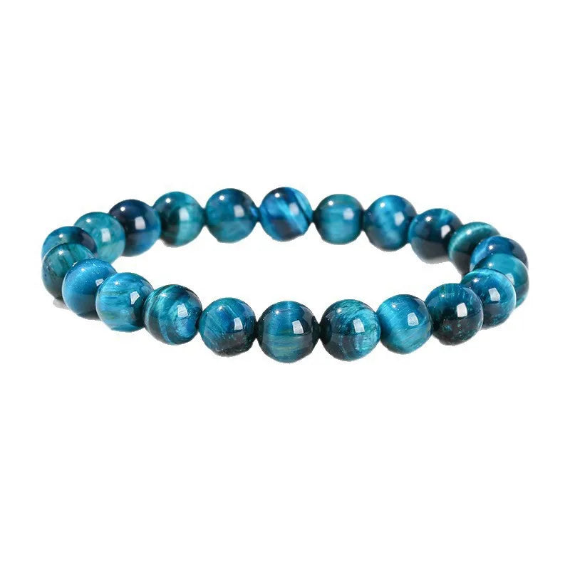 1Pc 6/8/10mm Minimalist Blue Tiger Eye Stone Beaded Bracelet Natural Stone Round Beads Bracelet For Daily Decoration