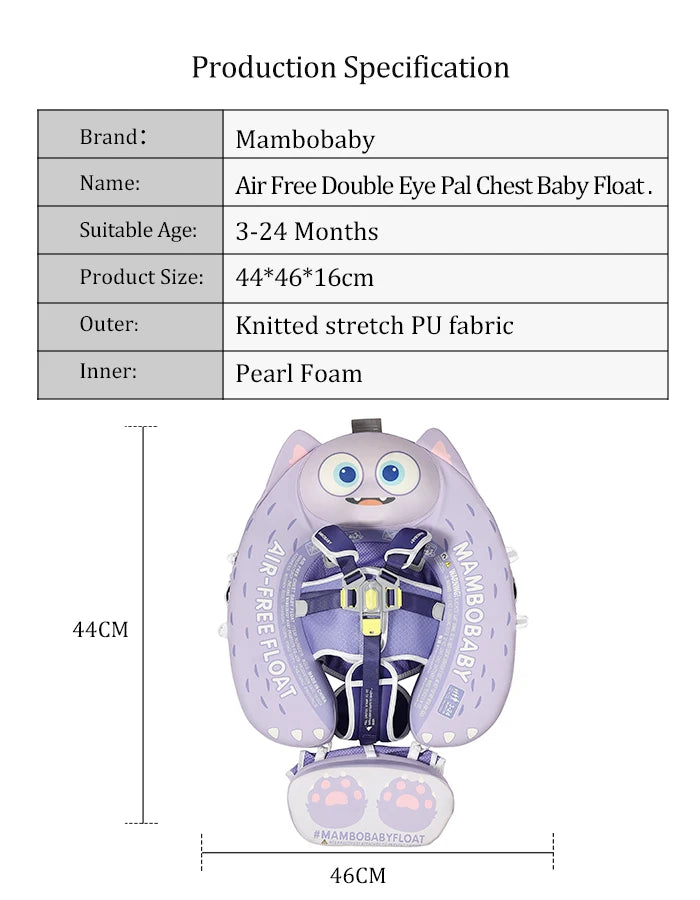 Mambobaby Float 98% UV Protection Canopy Safe Air-Free Core Comfort Skin-friendly Design Baby Swim Ring Toddler Pool Float Infant Swim Circle Swimming Buoy 1 Years 3-34 Months Boy and Girl Globally Certified Safe Design