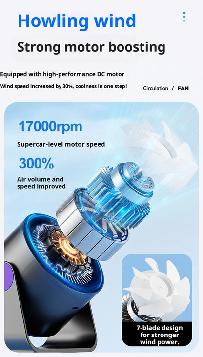 Desktop Fan Low-noise and Silent 100-speed Adjustable LED Display, Large-capacity Mini Desktop Wall-mounted Fan 1800mah