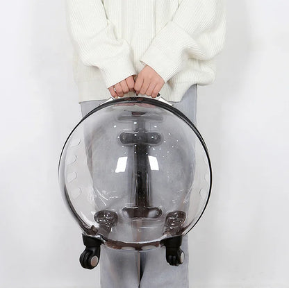 Custom Luxury Transparent Capsule Pet Travel Trolley New Strollers for Puppies Dogs Cats Comfortable Carriers Bag Wheel Trolley