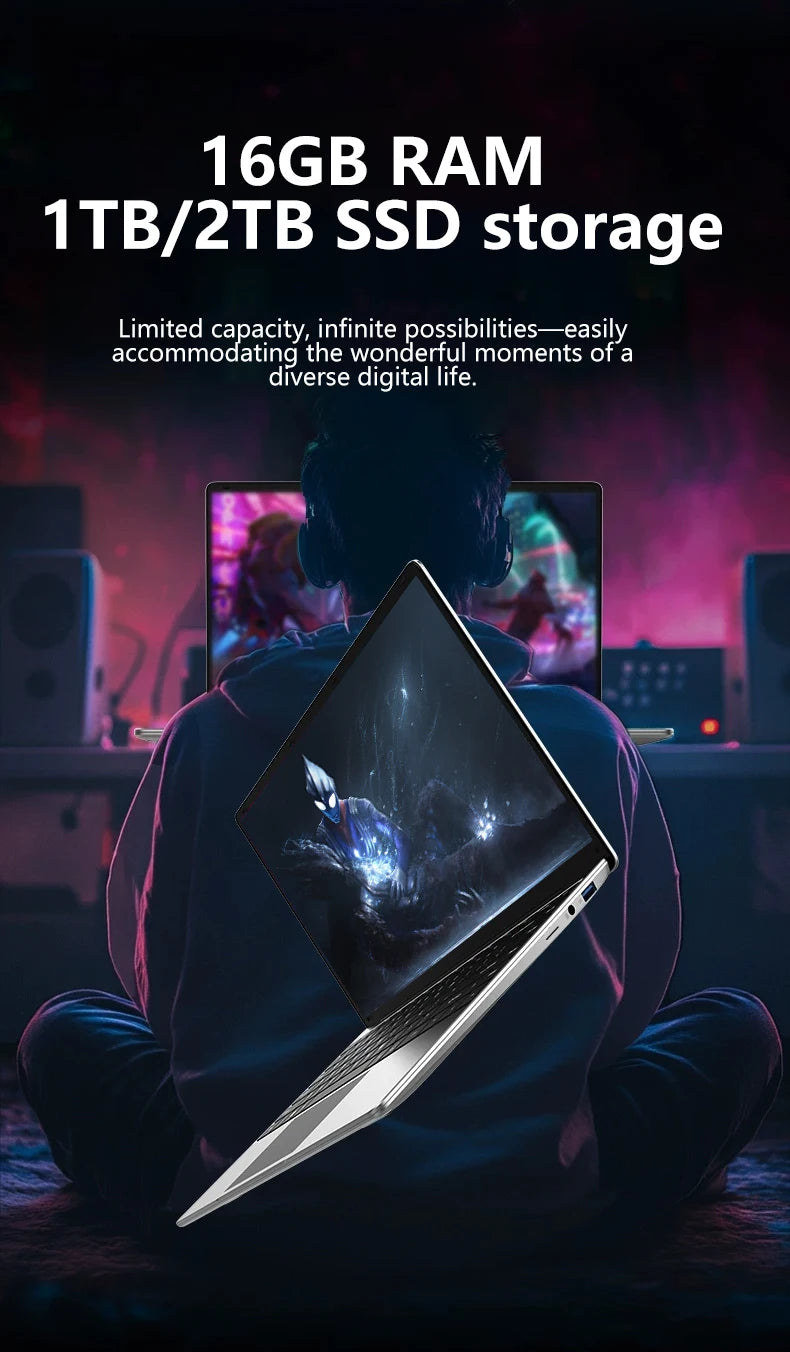 LENO Ultra Slim 14.1" Laptop  Intel Core i7 8650U 32GB 2TB Windows 11 Pro Gaming Computer PC Gamer office Notebook 1920*1080 HD