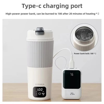 650ml Portable Electric Kettle Travel Boil Water Cup Thermo Pot Smart Teapot Temperature Adjustment Kettle With LED Display