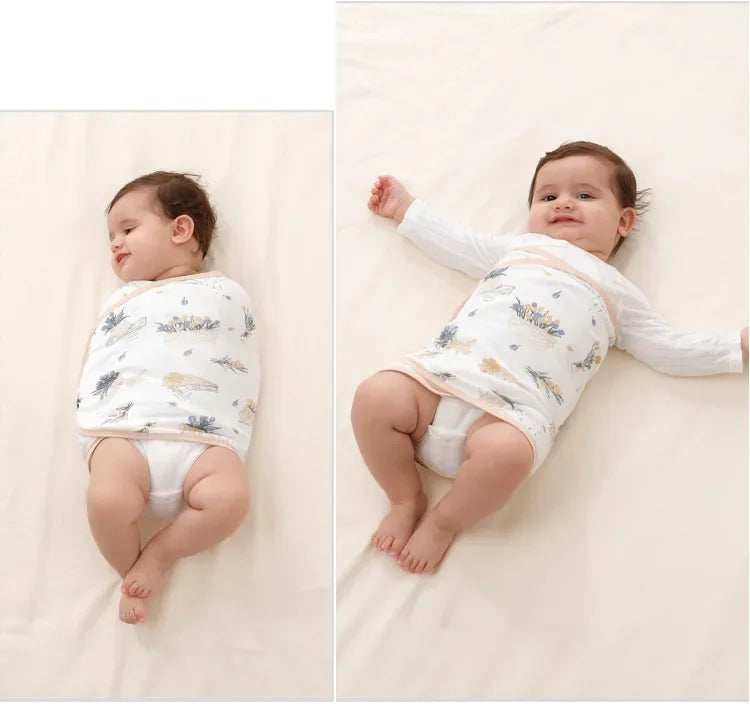 0-6 Month Cotton Baby Swaddle Wrap Anti Startle Swaddling Blanket Muslin Baby Sleeping Blanket Wrap for New Born Thin Summer
