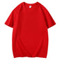 Cotton Short Sleeved T-shirt Summer Round Neck Loose and Base Shirt for Men Women Basic Tee