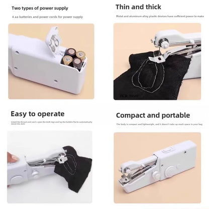 Portable Handheld Electric Sewing Machine Mini Quick Stitch Home Clothes Repair DIY Fabric Sewing Tool for Clothing Crafts