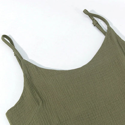 Casual Muslin 100% Cotton Gauze Dresse Summer Women's Loose Sleeveless Backless Streetwear Female Chic Dress Vestidos Long Robe