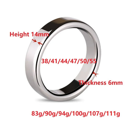 Top Quality Small Large Size Male Penis Ring Lock Stainless Steel Heavy Metal Cock Ring Ball Stretcher Erection Sexy Toy For Man