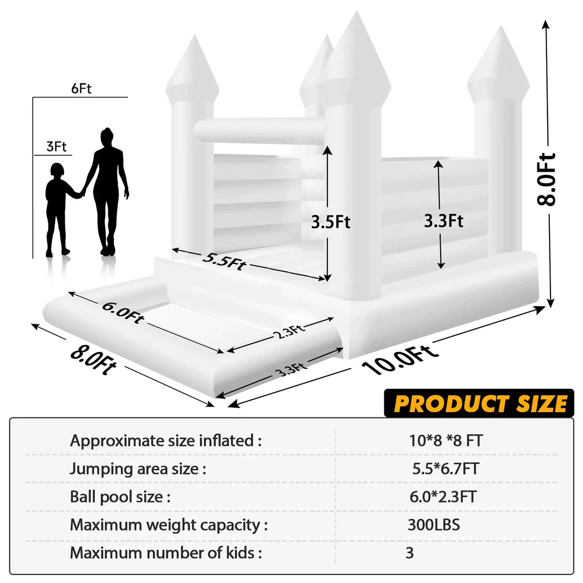 Commercial Durable White Wedding Bounce House Inflatable Combo Bouncy Castle With All Pvc For Indoor Outdoor Kids And Tollders