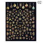 1PCS New Christmas Decorations 2023 New Year Nail Stickers Press on Nails Laser Snowflake Christmas Tree 3D Nail Decal