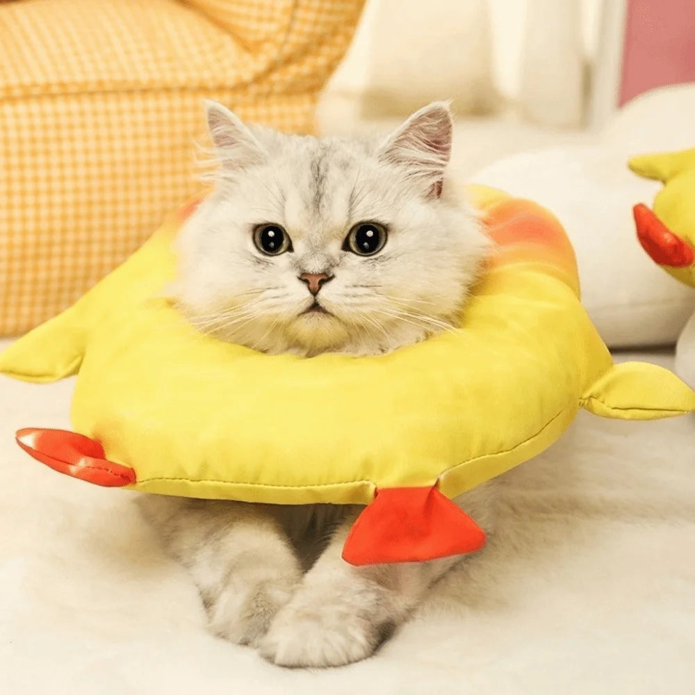 Adjustable Cat Elizabethan Collar Cartoon Comfortable Pet Protective Cone Collar Soft Lightweight Anti-licking Collar
